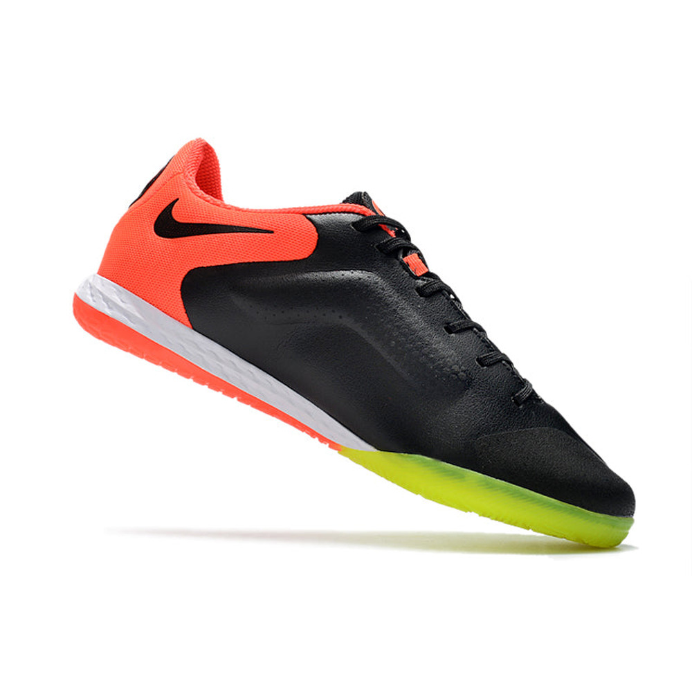 Chuteira Futsal Nike Tiempo Legend 9 Elite IC Preto, Laranja e Amarelo