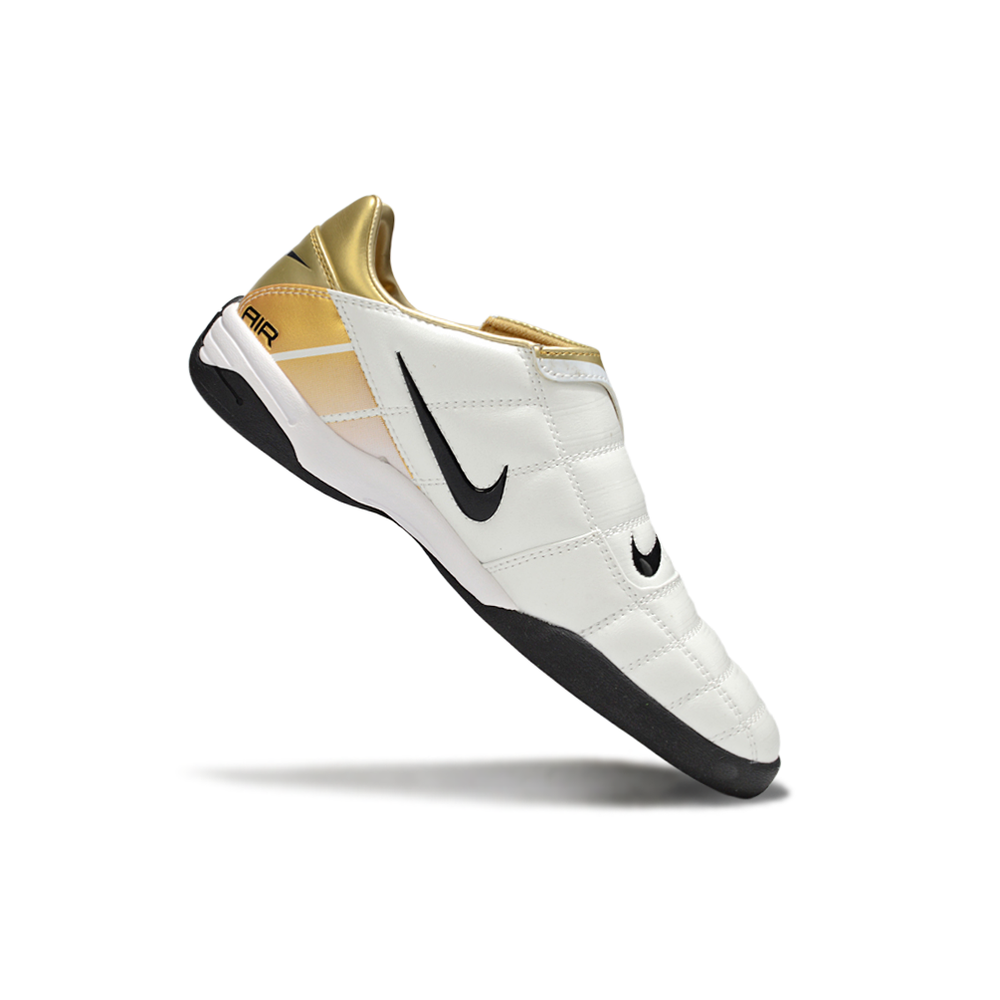 Chuteira Futsal Nike Total 90 IC Branco e Dourado