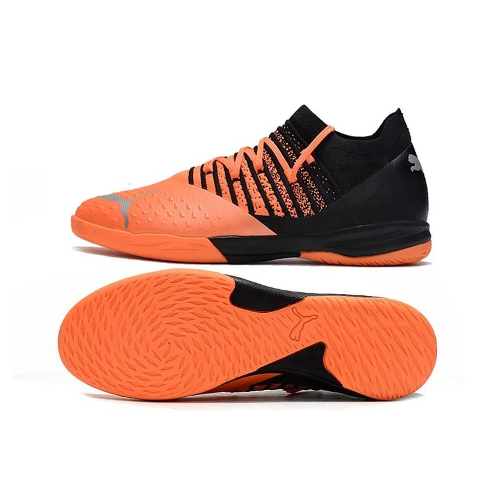 Chuteira Futsal Puma Future Z 1.3 IC Laranja e Preta 