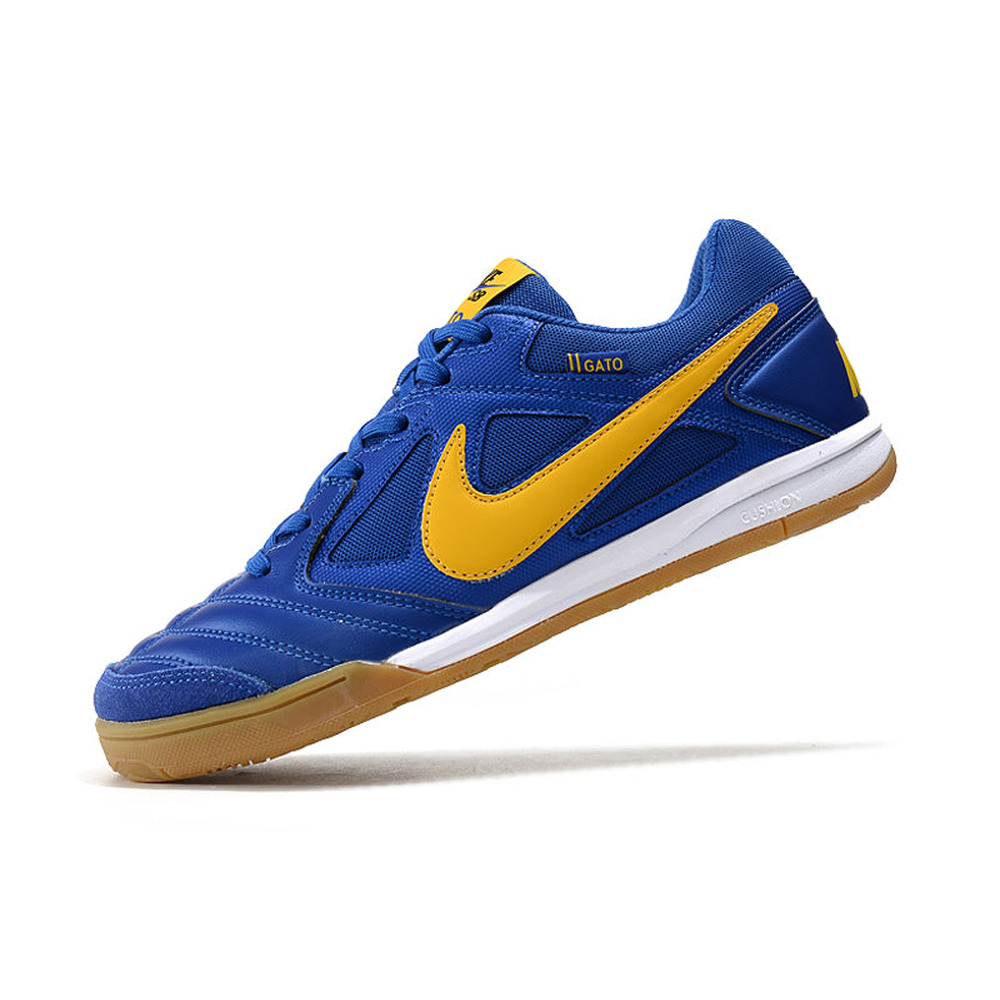 Chuteira Futsal Supreme x Nike SB Gato IC Azul e Amarela