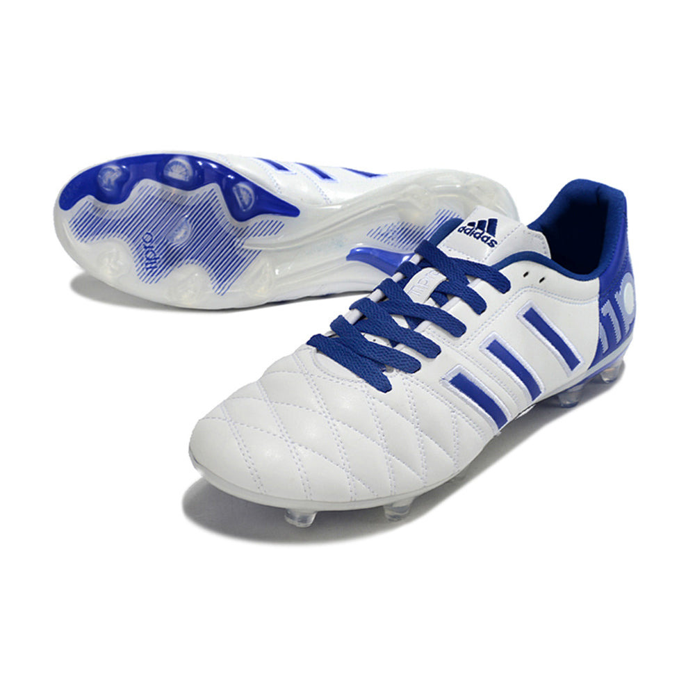 Chuteira Campo Adidas AdiPure 11 Pro FG Branca e Azul
