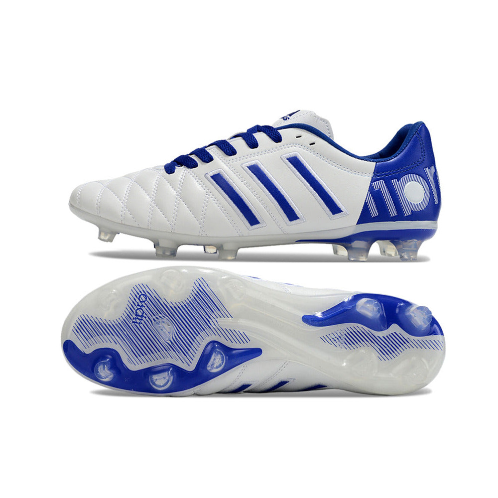 Chuteira Campo Adidas AdiPure 11 Pro FG Branca e Azul