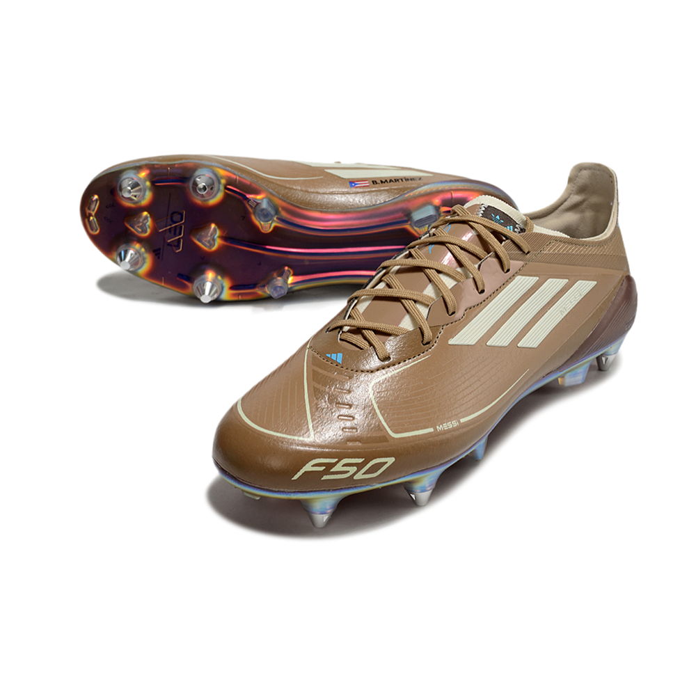 Chuteira Campo Adidas F50 Ponta de Aluminio Marrom