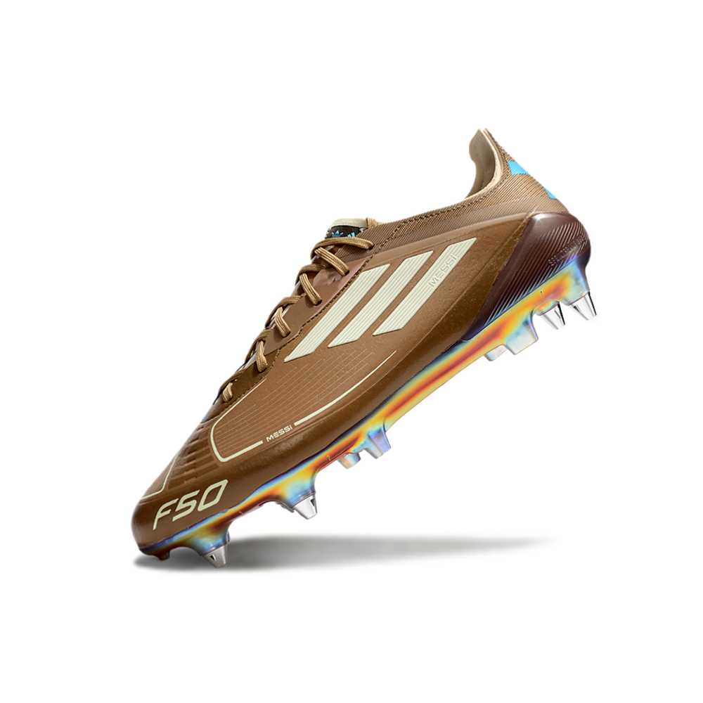 Chuteira Campo Adidas F50 Ponta de Aluminio Marrom