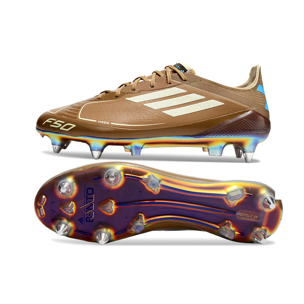 Chuteira Campo Adidas F50 Ponta de Aluminio Marrom