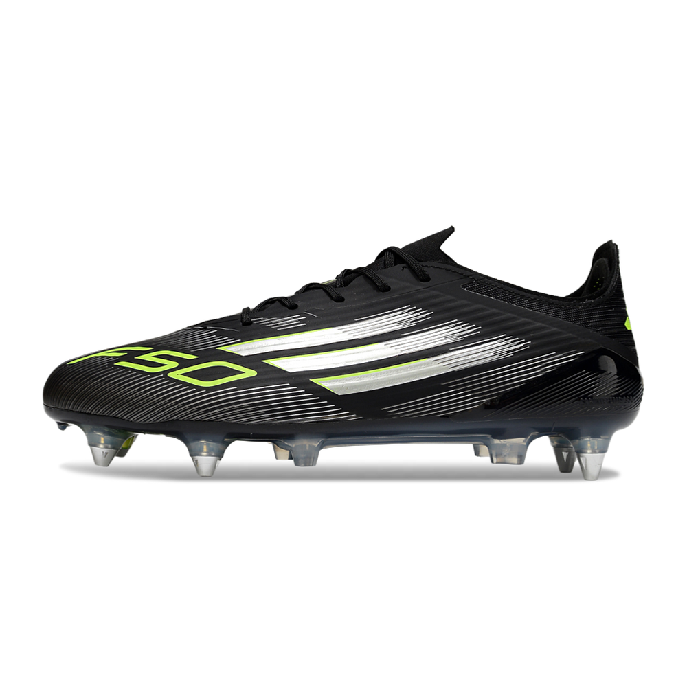 Chuteira Campo Adidas F50 Ponta de Aluminio Preta e Verde