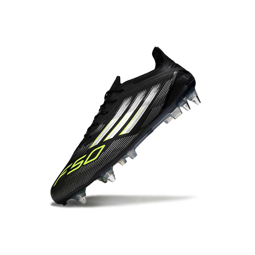 Chuteira Campo Adidas F50 Ponta de Aluminio Preta e Verde