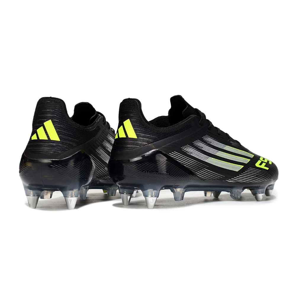 Chuteira Campo Adidas F50 Ponta de Aluminio Preta e Verde