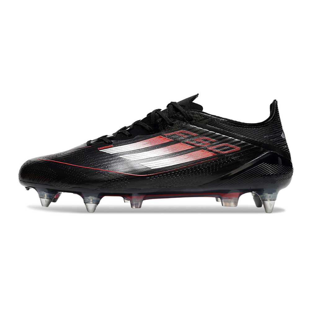 Chuteira Campo Adidas F50 Ponta de Aluminio Preta e Vermelha