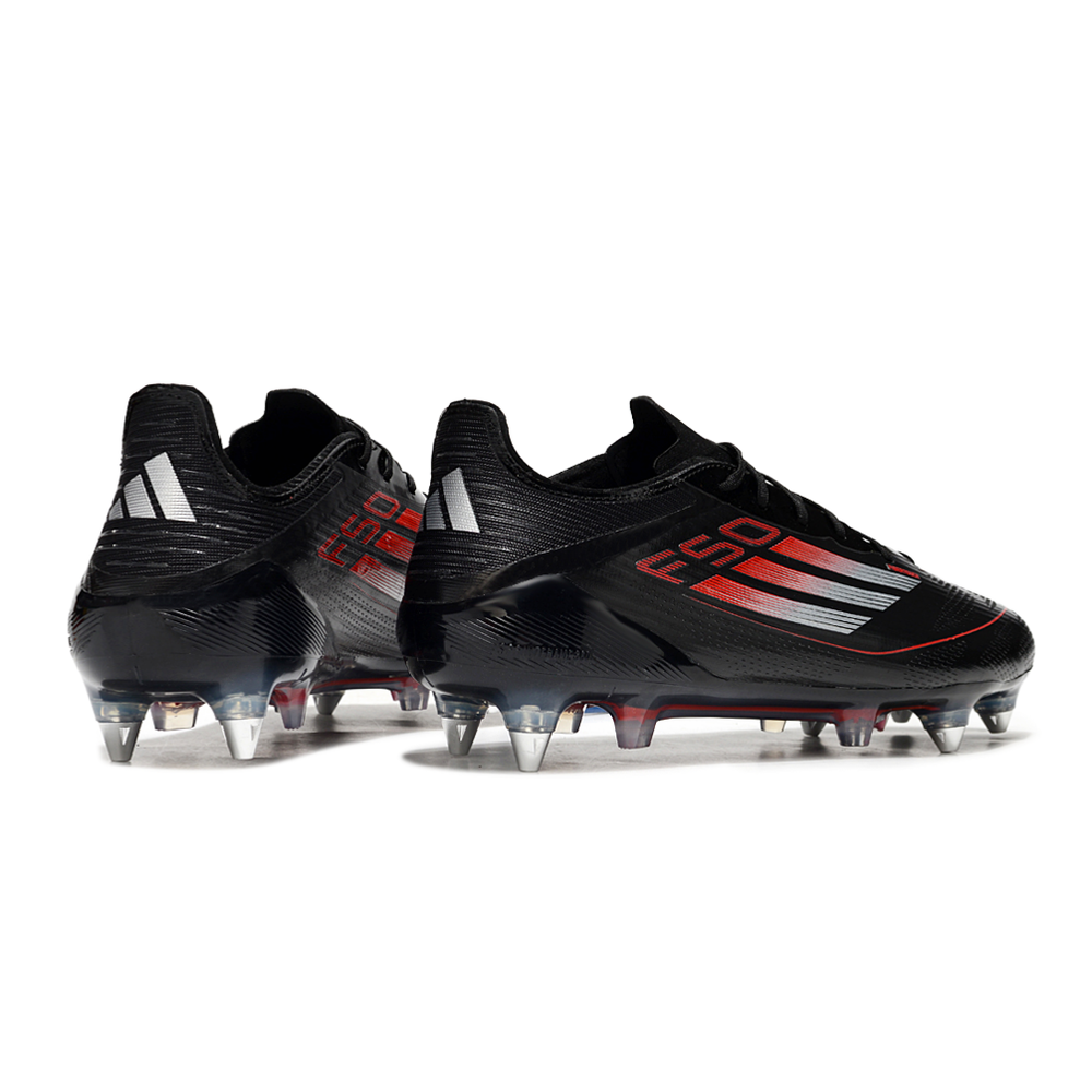Chuteira Campo Adidas F50 Ponta de Aluminio Preta e Vermelha