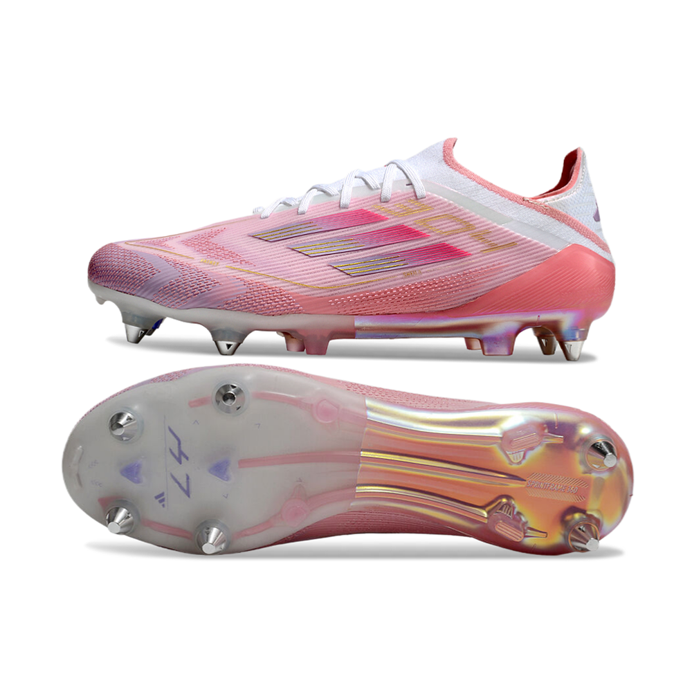 Chuteira Campo Adidas F50 Ponta de Aluminio Rosa 