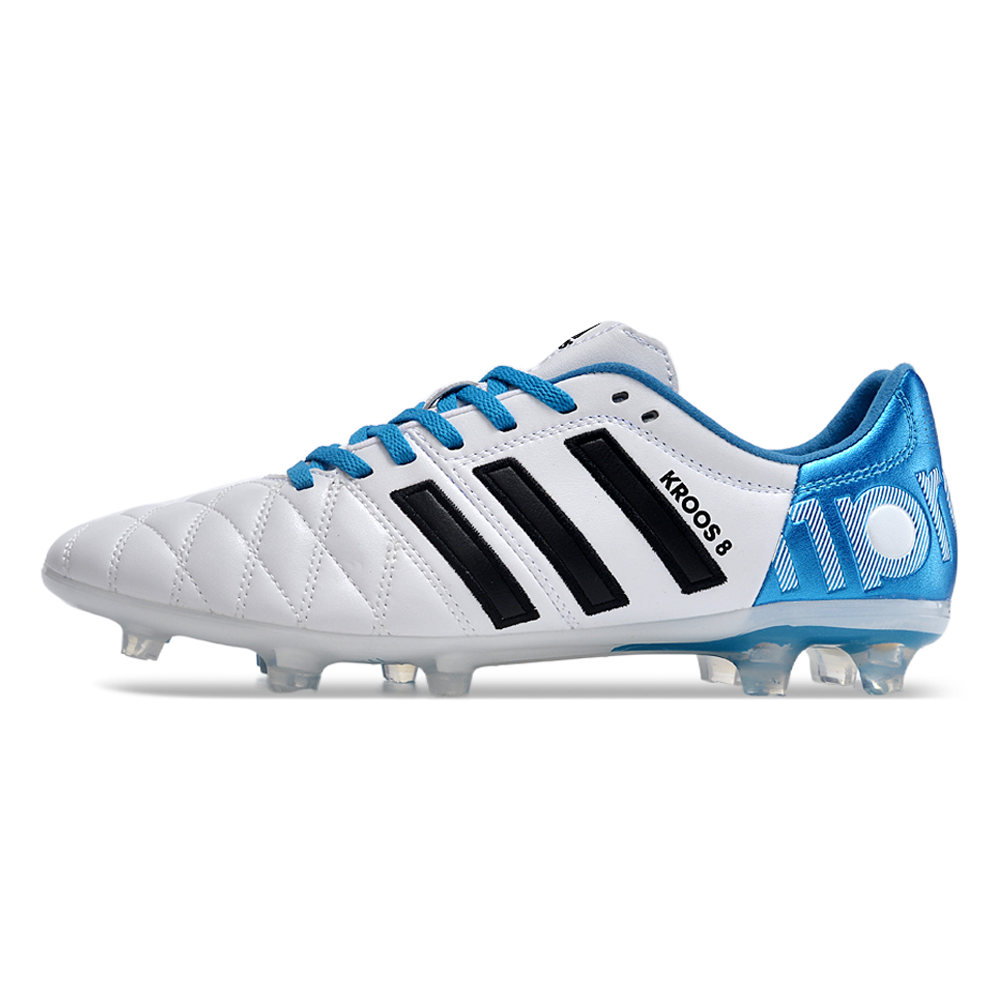 Chuteira Campo Adidas AdiPure 11 Pro FG Branca e Azul 