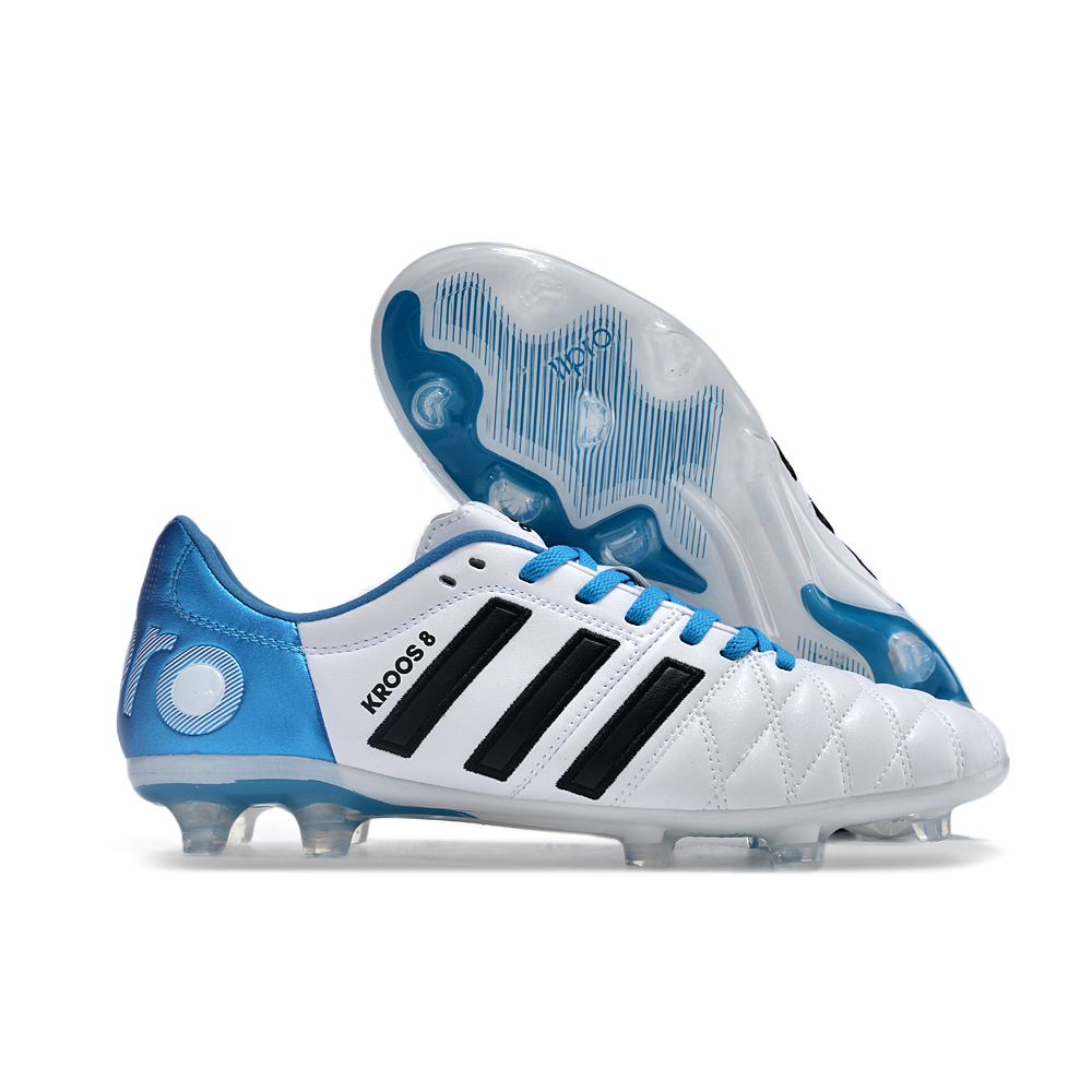 Chuteira Campo Adidas AdiPure 11 Pro FG Branca e Azul 