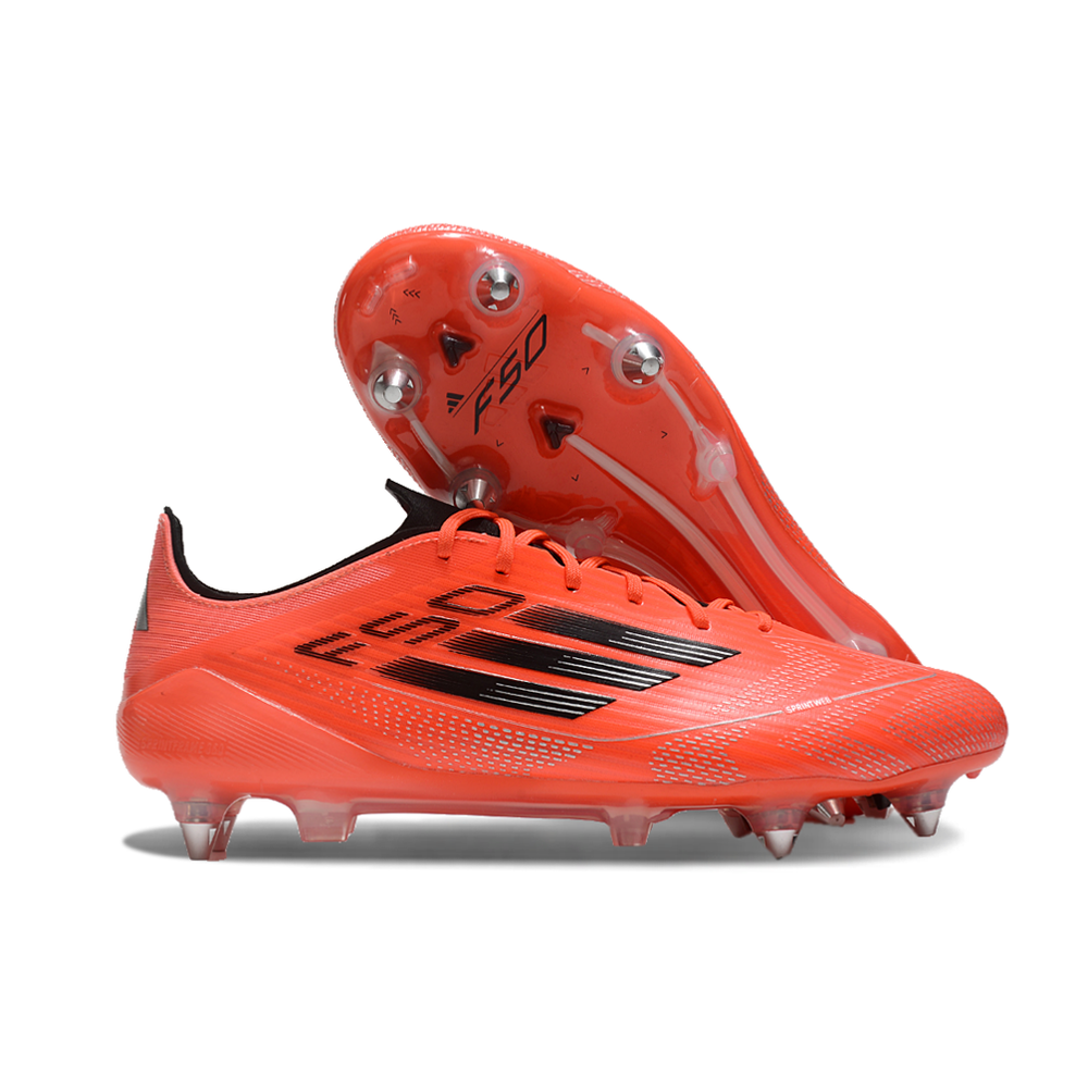 Chuteira Campo Adidas F50 Ponta de Aluminio Vermelha 
