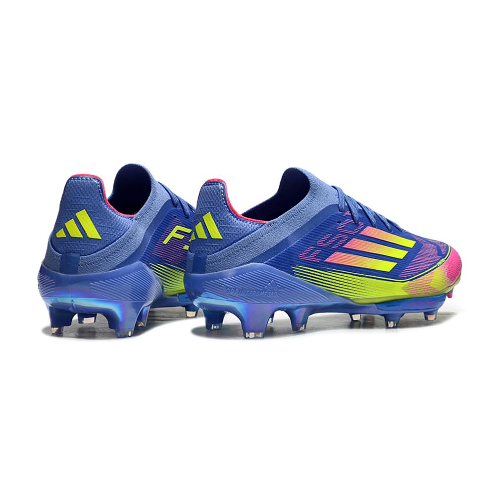 Chuteira Campo Adidas F50+ FG Azul e Rosa 