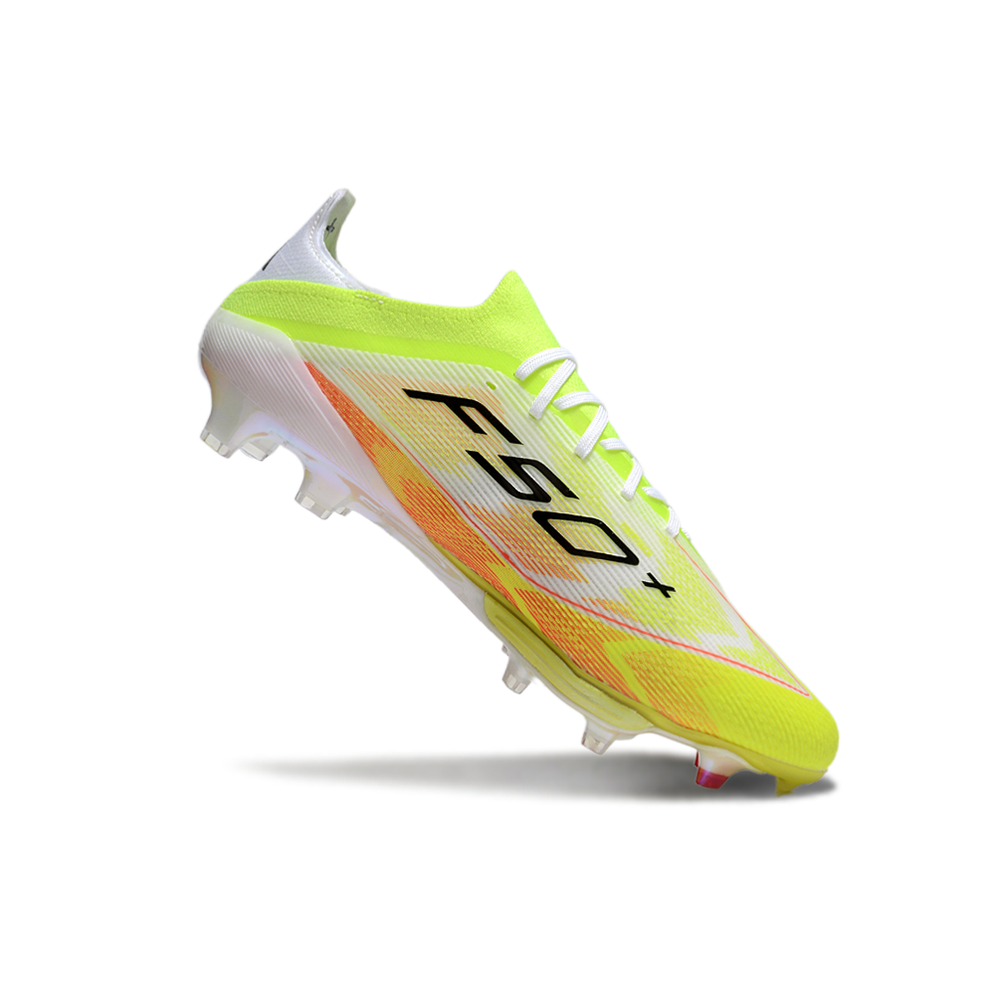 Chuteira Campo Adidas F50+ FG Branca e Verde