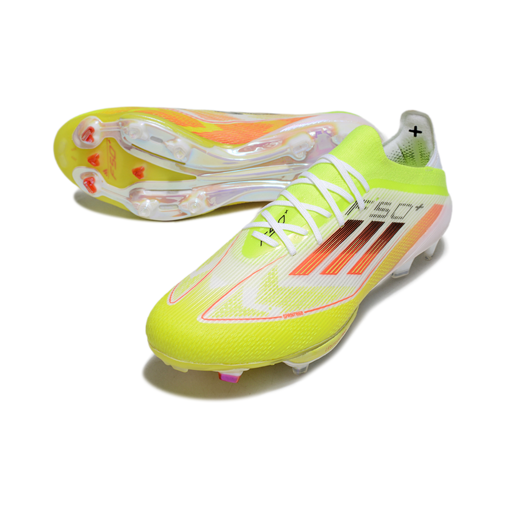 Chuteira Campo Adidas F50+ FG Branca e Verde