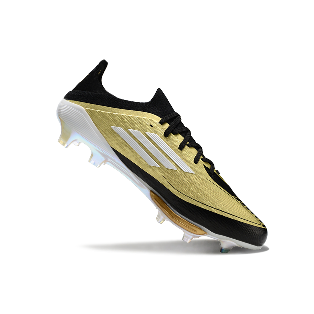 Chuteira Campo Adidas F50+ FG Messi Dourada e Preto 
