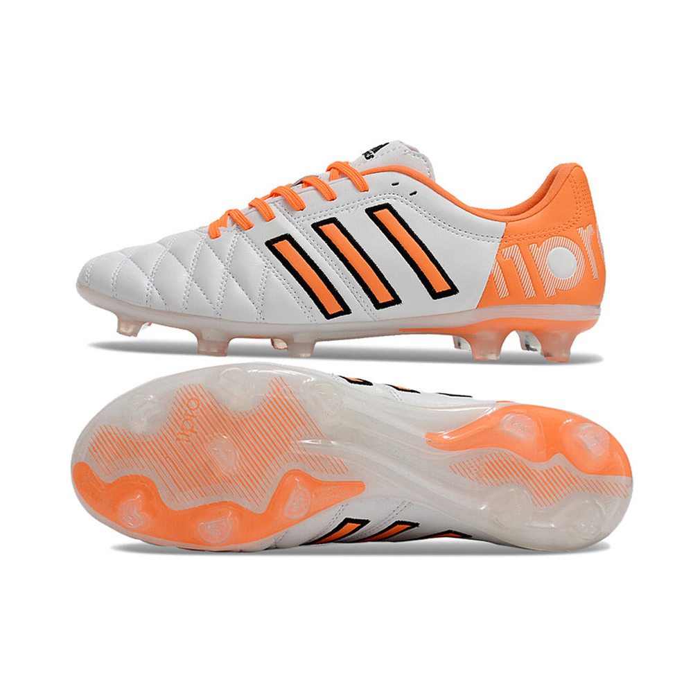 Chuteira Campo Adidas AdiPure 11 Pro FG Branca e Laranja