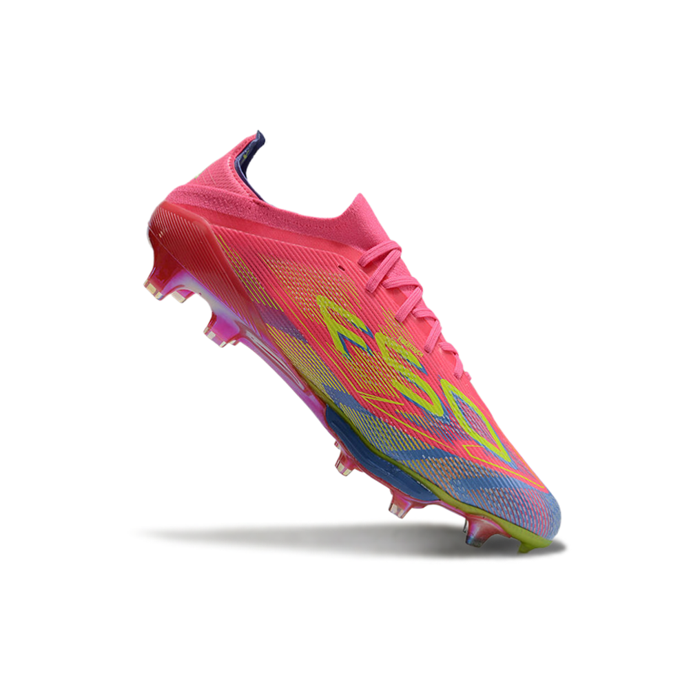 Chuteira Campo Adidas F50+ FG Rosa, Azul e Verde