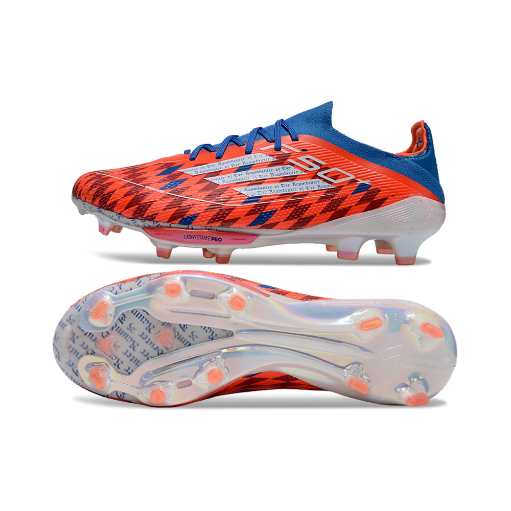 Chuteira Campo Adidas F50+ FG Vermelha e Azul