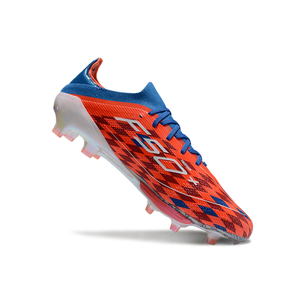 Chuteira Campo Adidas F50+ FG Vermelha e Azul