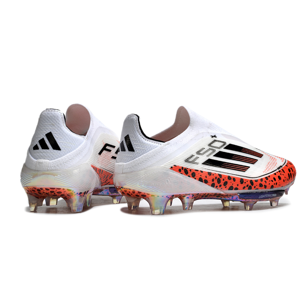 Chuteira Campo Adidas F50+ LL FG Branca e Laranja