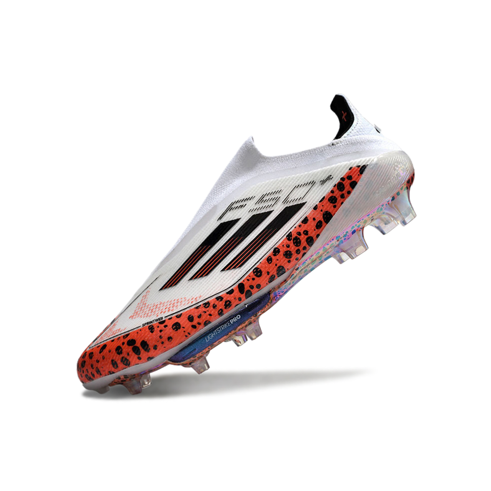 Chuteira Campo Adidas F50+ LL FG Branca e Laranja