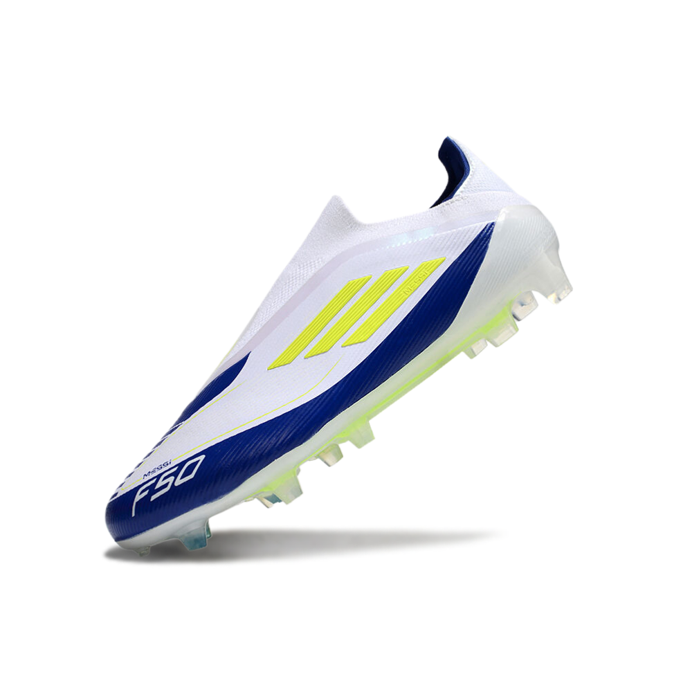 Chuteira Campo Adidas F50+ LL FG Branca, Azul e Verde