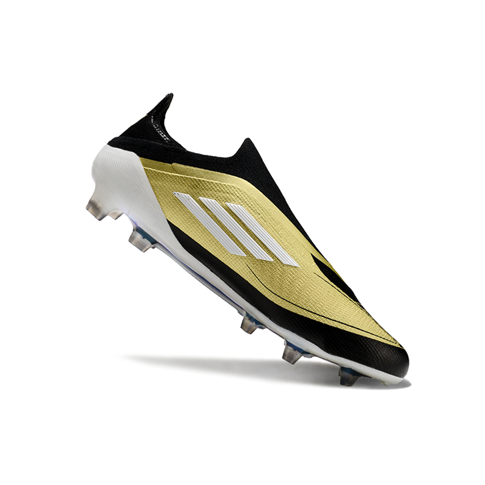 Chuteira Campo Adidas F50+ LL FG Messi Dourado e Preto 