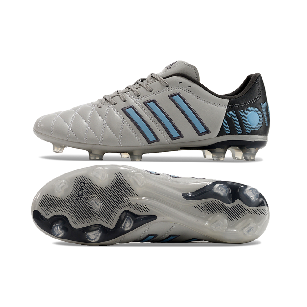 Chuteira Campo Adidas AdiPure 11 Pro FG Cinza, Preta e Azul