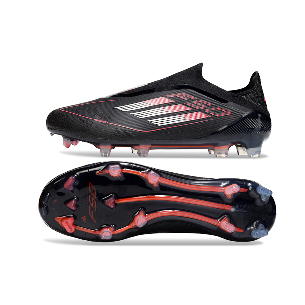 Chuteira Campo Adidas F50+ LL FG Preta e Vermelha 
