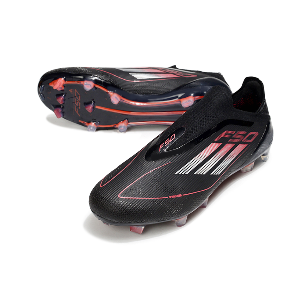 Chuteira Campo Adidas F50+ LL FG Preta e Vermelha 