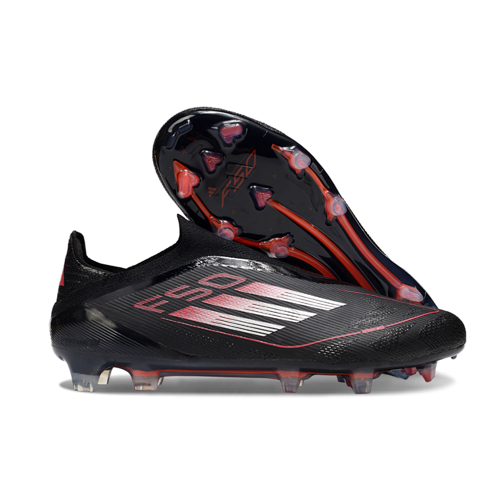 Chuteira Campo Adidas F50+ LL FG Preta e Vermelha 