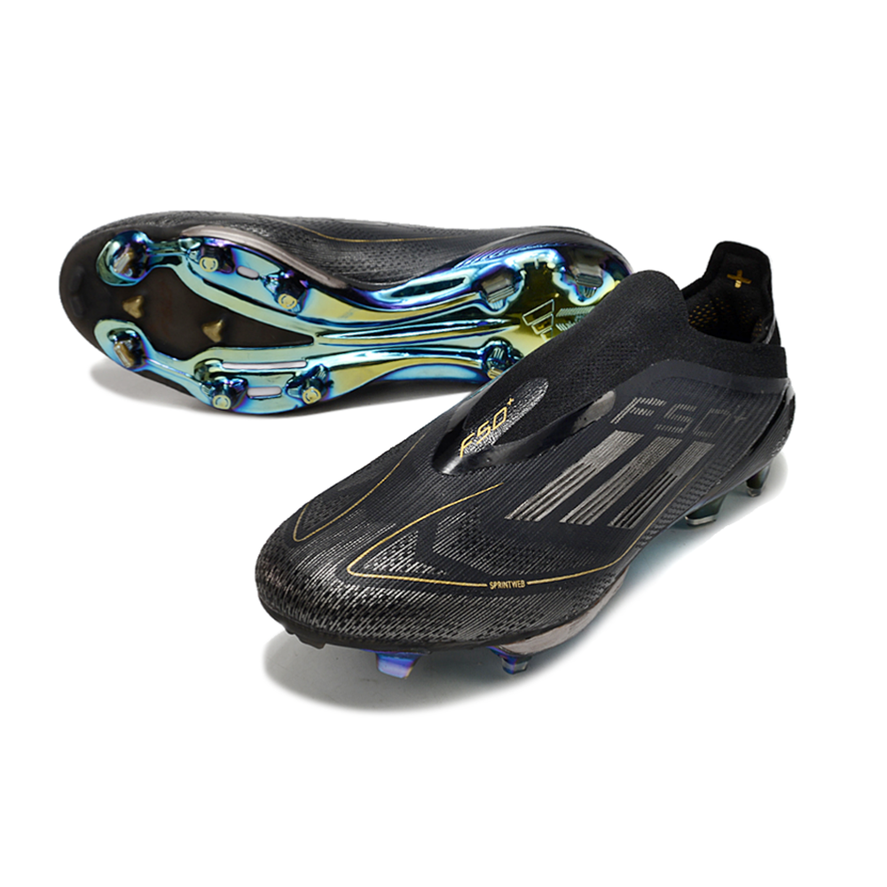 Chuteira Campo Adidas F50+ LL FG Preto e Dourado 