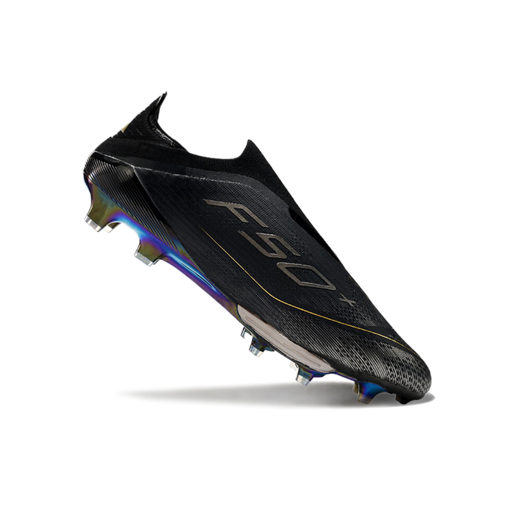 Chuteira Campo Adidas F50+ LL FG Preto e Dourado 