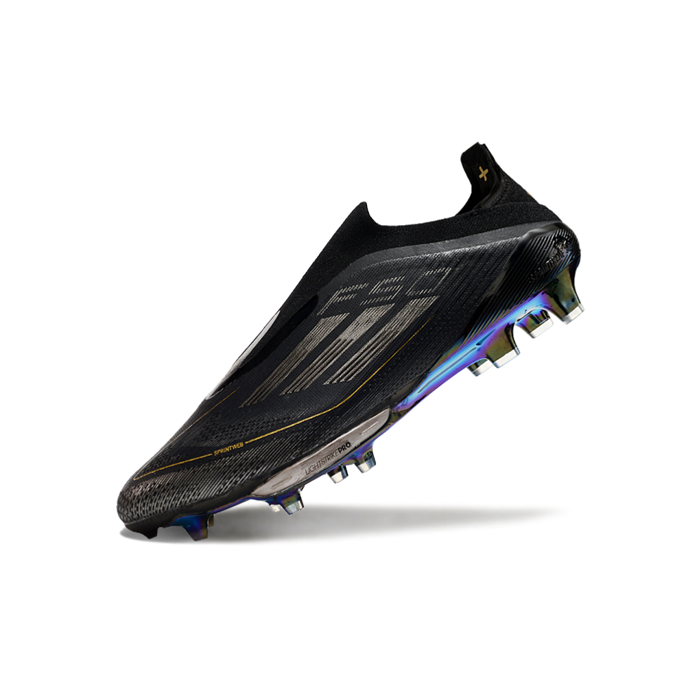 Chuteira Campo Adidas F50+ LL FG Preto e Dourado 