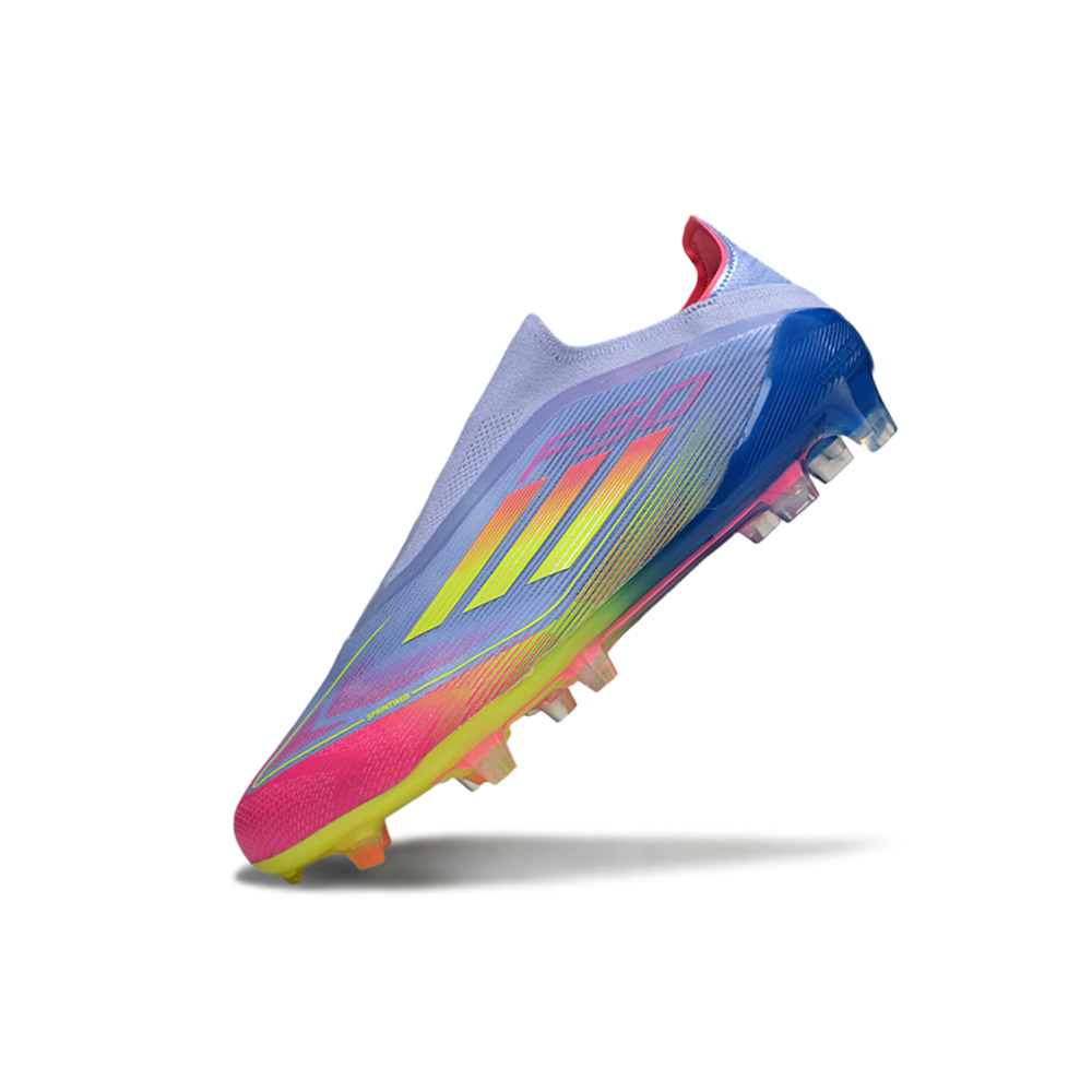 Chuteira Campo Adidas F50+ LL FG Rosa e Azul 