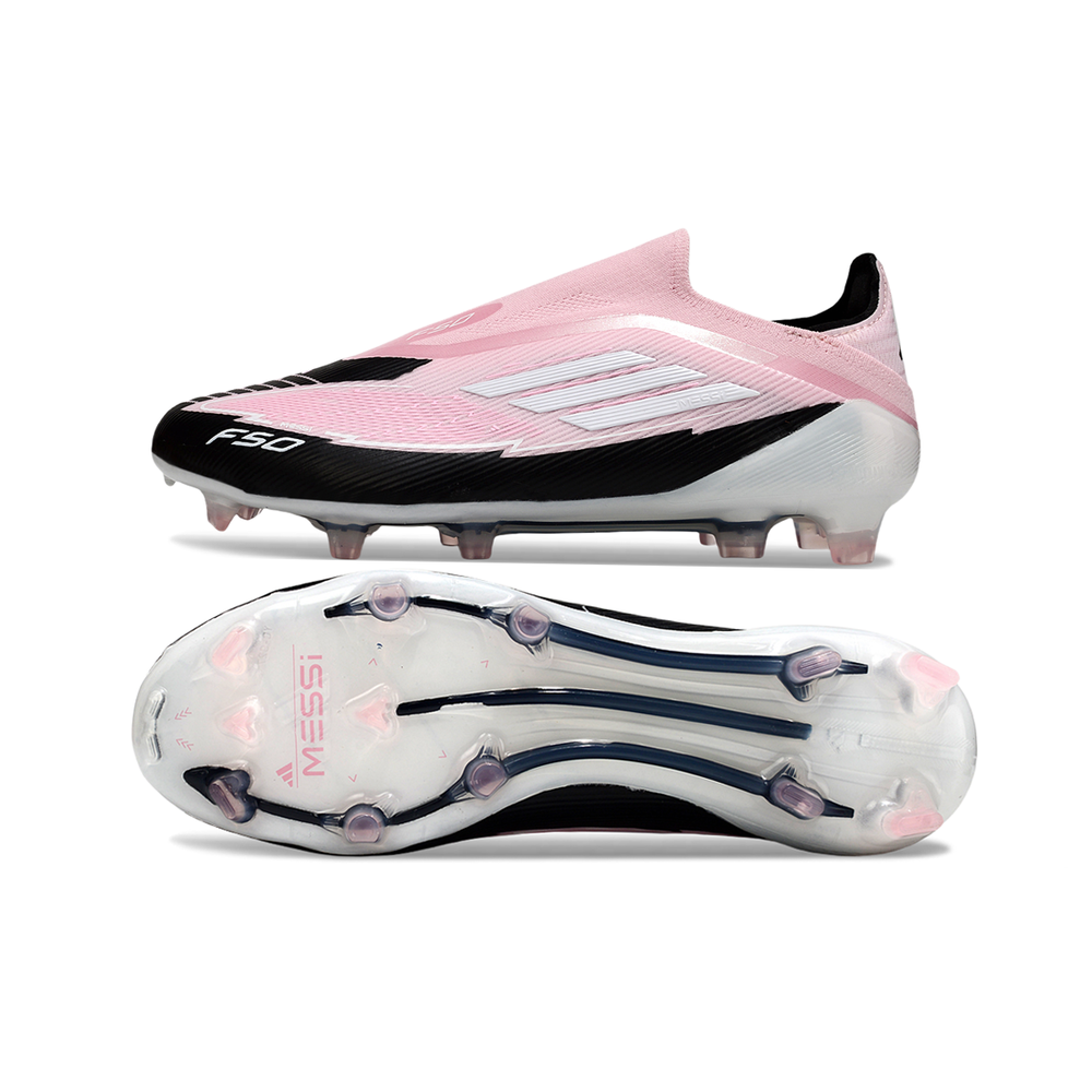 Chuteira Campo Adidas F50+ LL FG Rosa e Preto 
