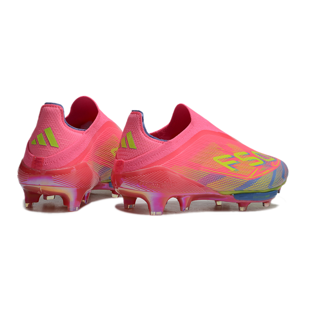 Chuteira Campo Adidas F50+ LL FG Rosa, Verde e Azul