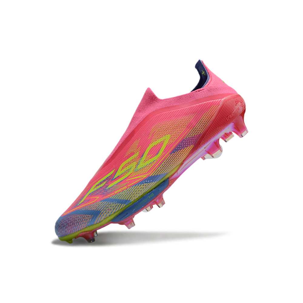 Chuteira Campo Adidas F50+ LL FG Rosa, Verde e Azul