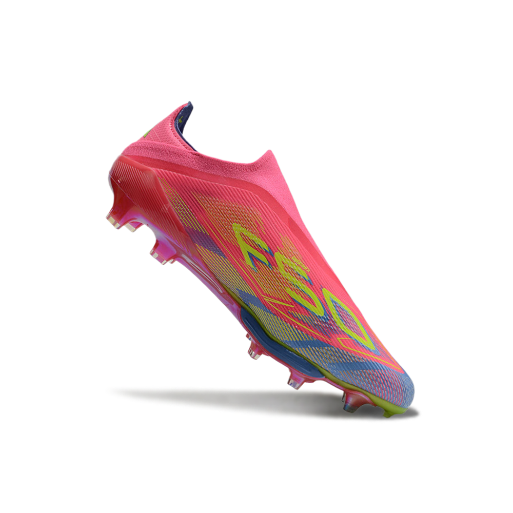 Chuteira Campo Adidas F50+ LL FG Rosa, Verde e Azul
