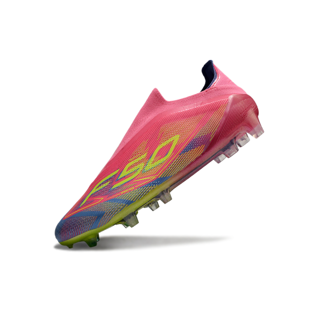 Chuteira Campo Adidas F50+ LL FG Rosa, Verde e Azul 