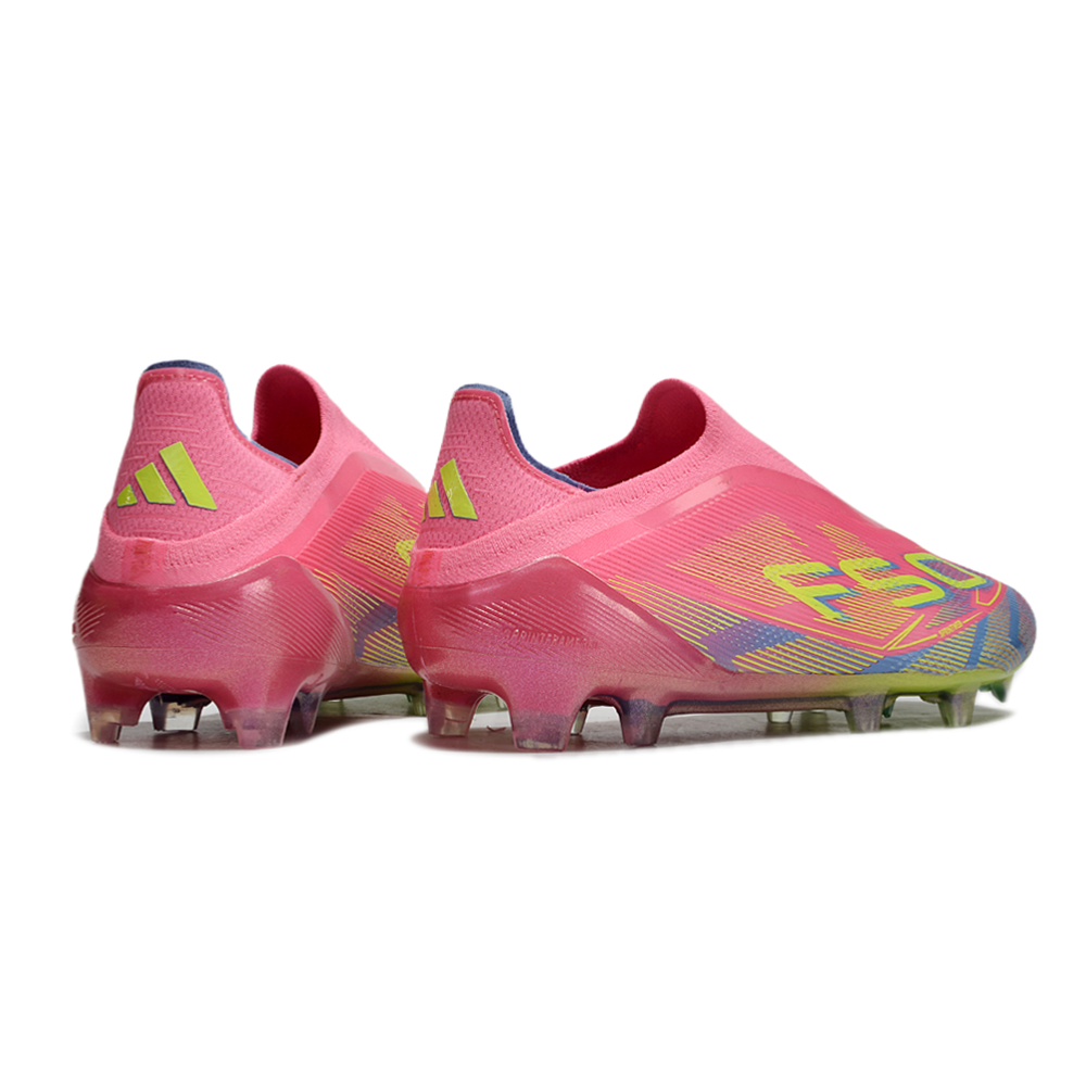 Chuteira Campo Adidas F50+ LL FG Rosa, Verde e Azul 