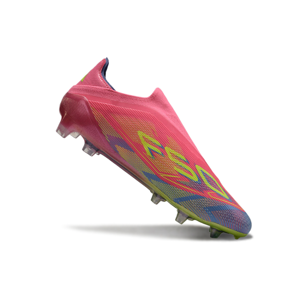 Chuteira Campo Adidas F50+ LL FG Rosa, Verde e Azul 