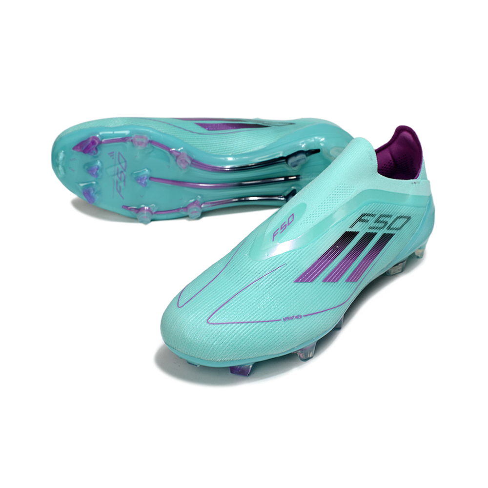 Chuteira Campo Adidas F50+ LL FG Verde e Roxa