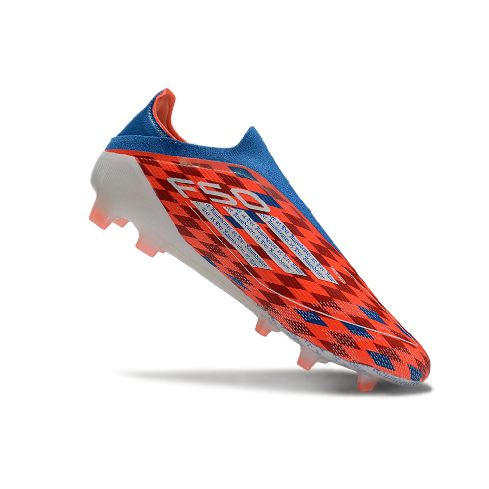 Chuteira Campo Adidas F50+ LL FG Vermelha e Azul