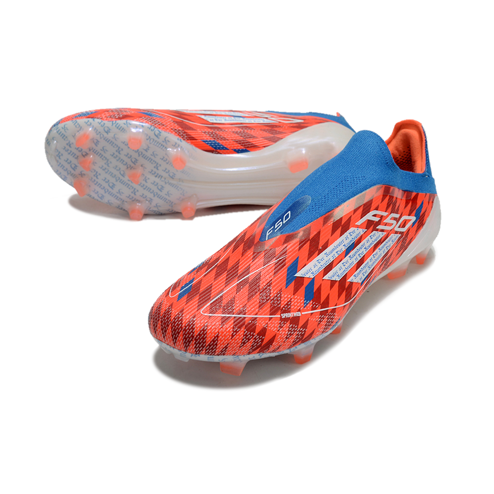 Chuteira Campo Adidas F50+ LL FG Vermelha e Azul