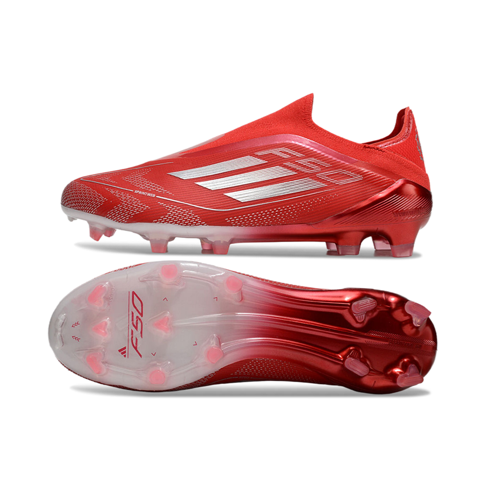 Chuteira Campo Adidas F50+ LL FG Vermelha e Branca