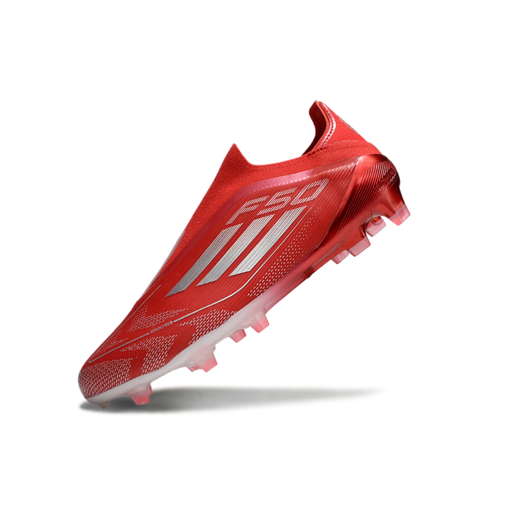 Chuteira Campo Adidas F50+ LL FG Vermelha e Branca